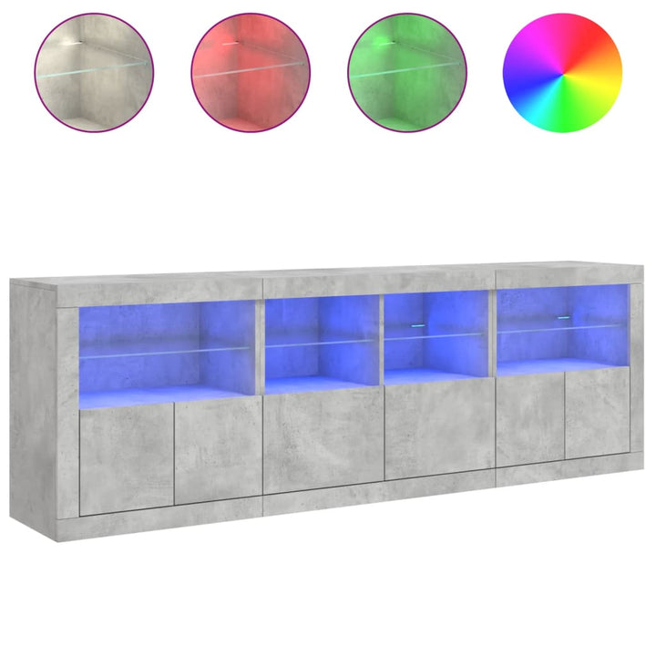 Skänk Med Led-Belysning 202X37X67 Cm