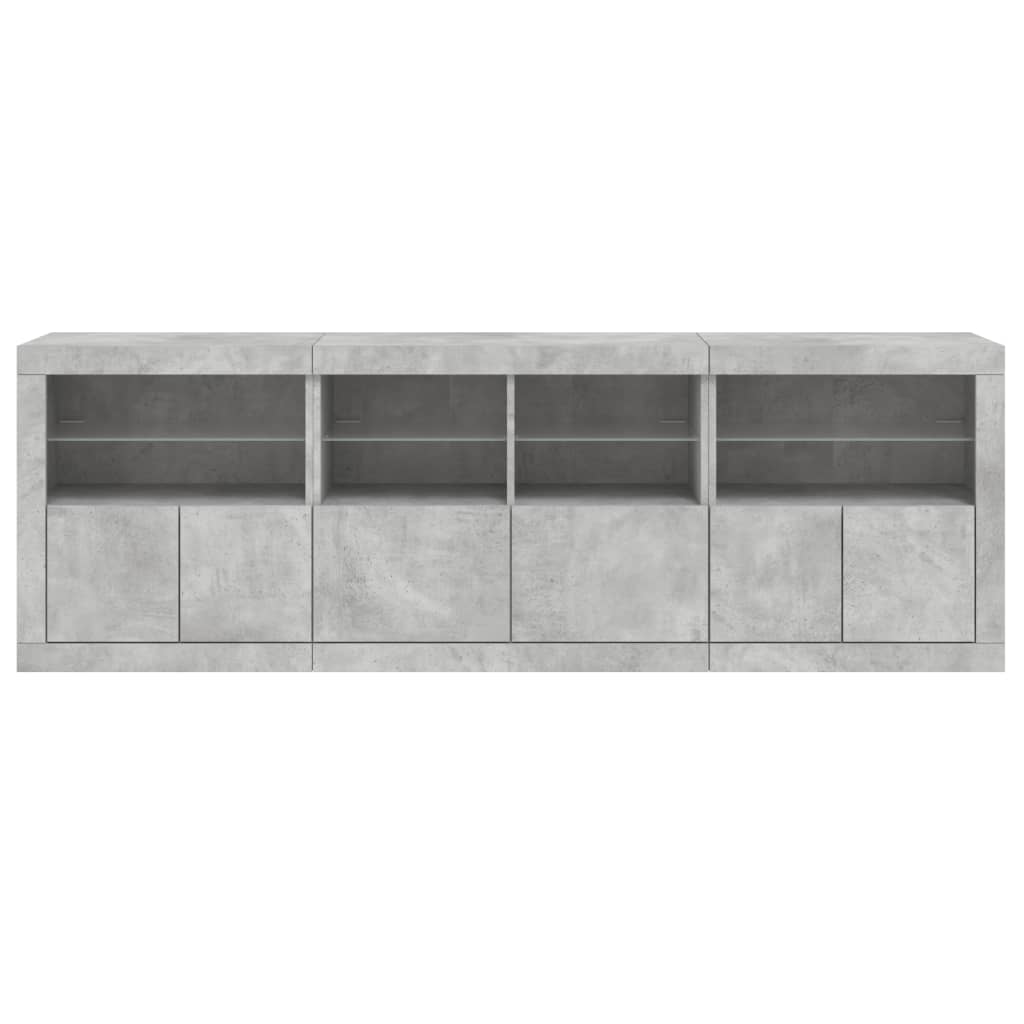 Skänk Med Led-Belysning 202X37X67 Cm