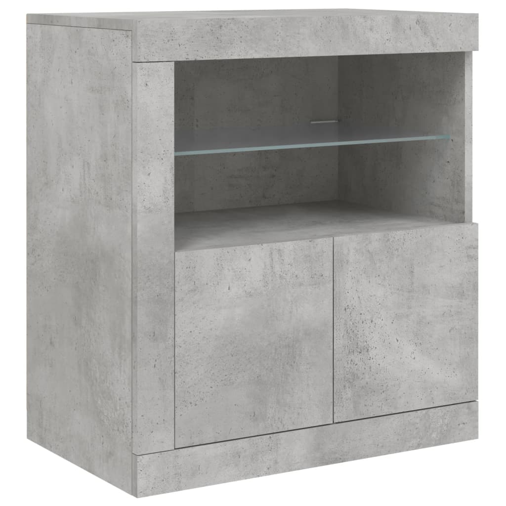 Skänk Med Led-Belysning 202X37X67 Cm