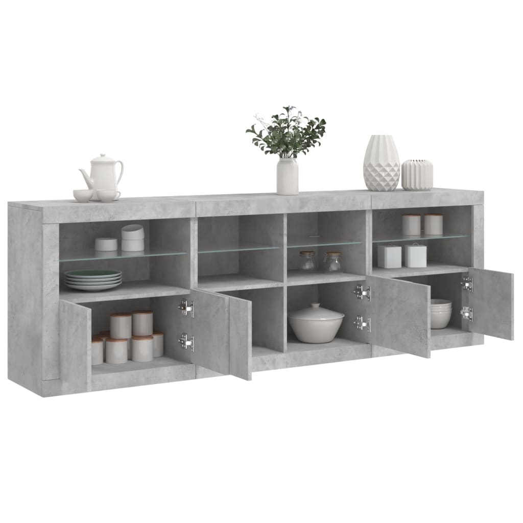 Skänk Med Led-Belysning 202X37X67 Cm