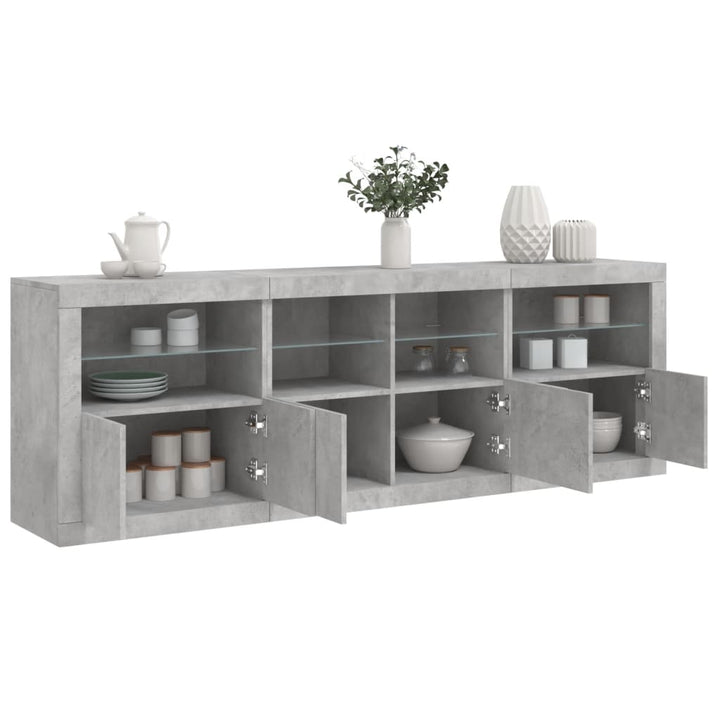 Skänk Med Led-Belysning Sonoma-Ek 202X37X67 Cm