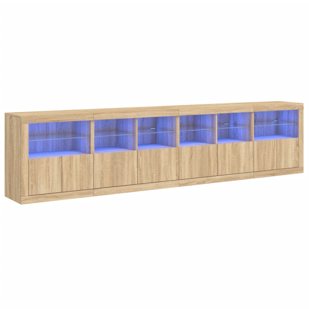 Skänk Med Led-Belysning Sonoma-Ek 283X37X67 Cm