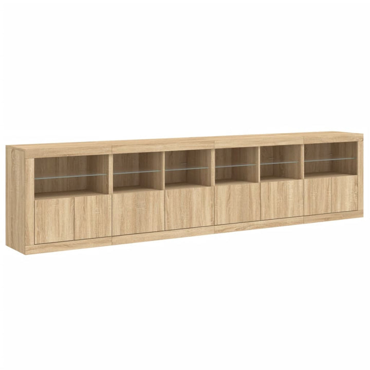 Skänk Med Led-Belysning Sonoma-Ek 283X37X67 Cm