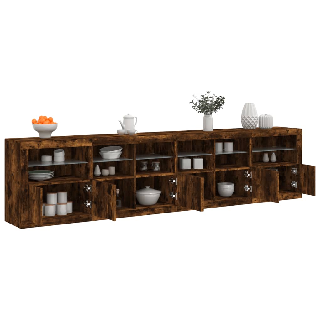 Skänk Med Led-Belysning Sonoma-Ek 283X37X67 Cm