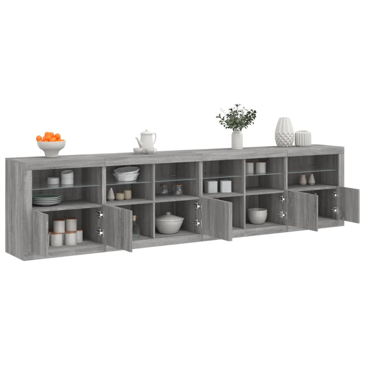 Skänk Med Led-Belysning Sonoma-Ek 283X37X67 Cm