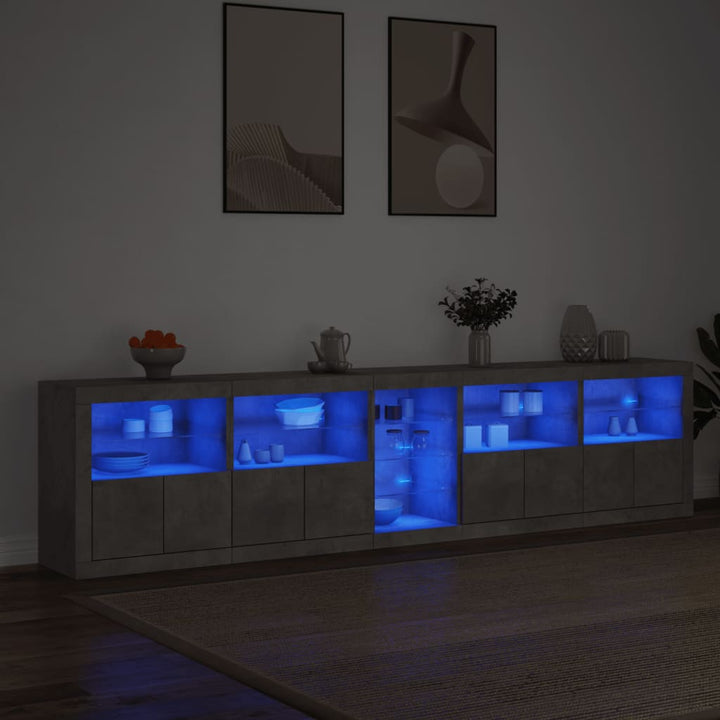 Skänk Med Led-Belysning 283X37X67 Cm