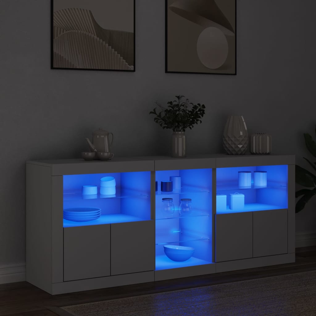 Skänk Med Led-Belysning Sonoma-Ek 162X37X67 Cm