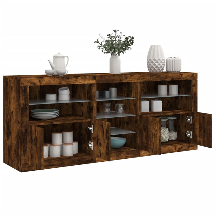 Skänk Med Led-Belysning Sonoma-Ek 162X37X67 Cm