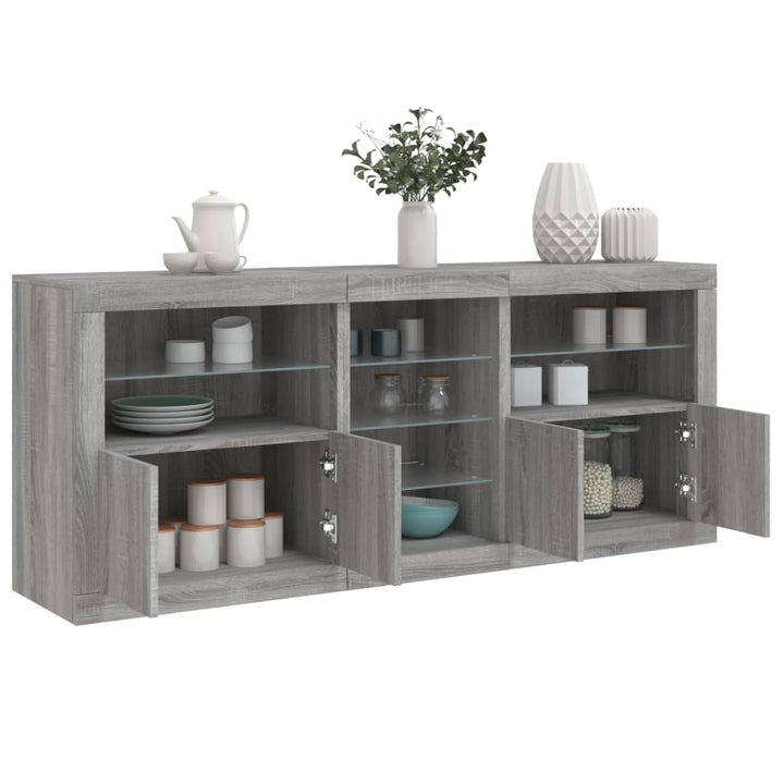 Skänk Med Led-Belysning Sonoma-Ek 162X37X67 Cm