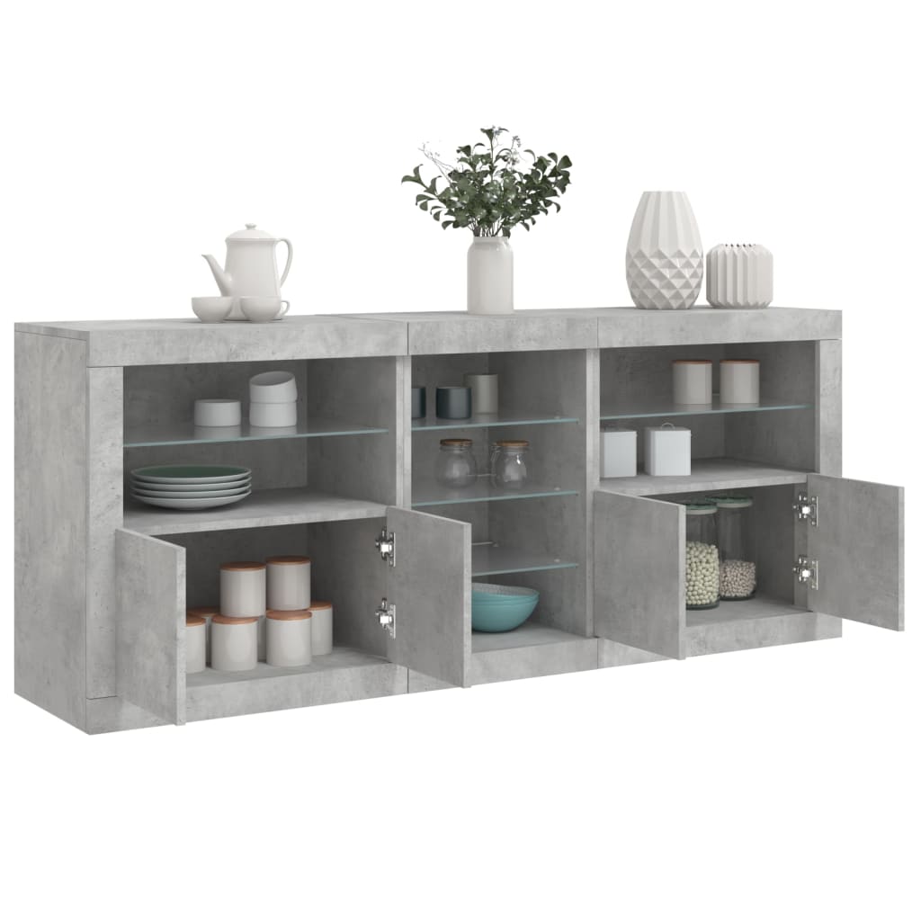 Skänk Med Led-Belysning Sonoma-Ek 181,5X37X67 Cm