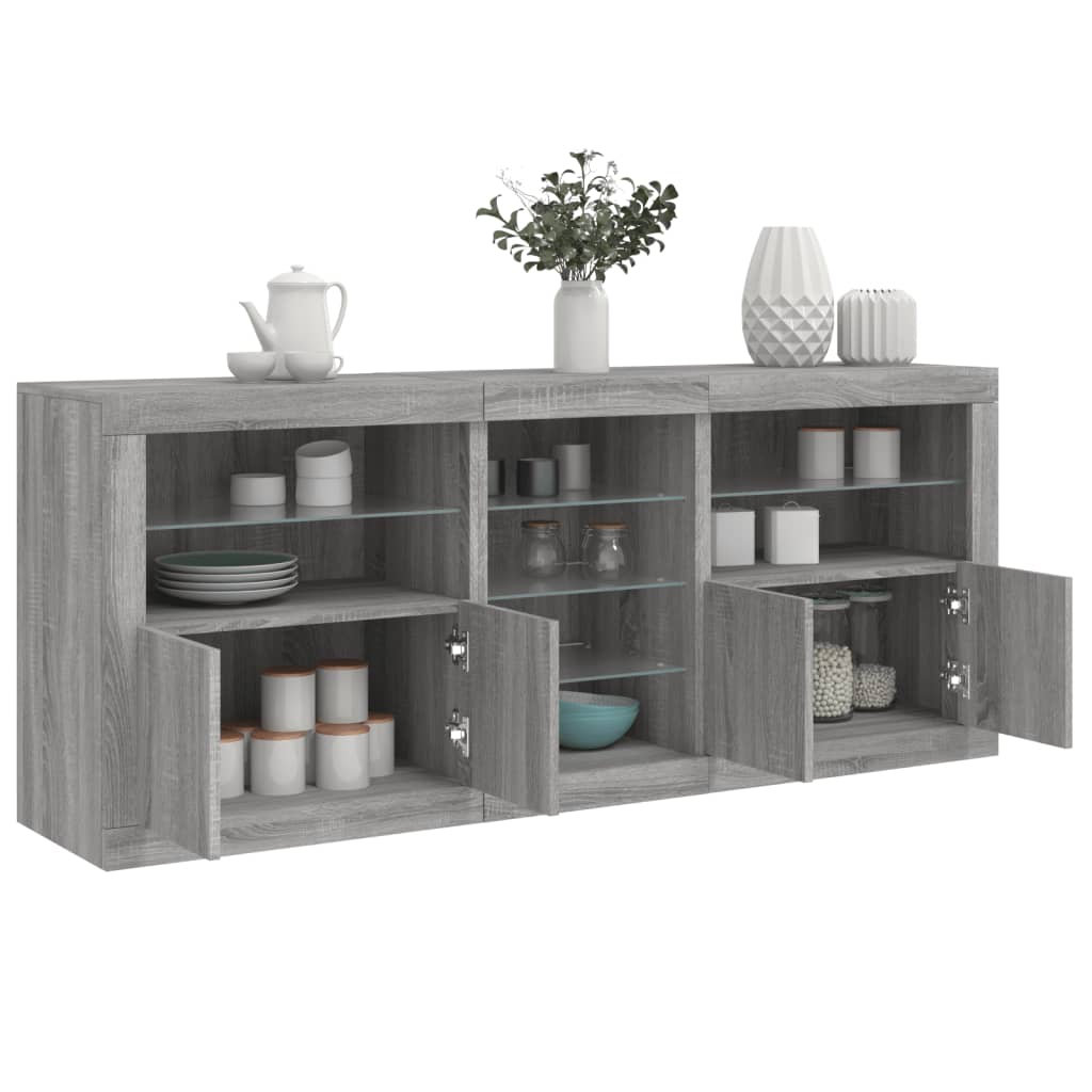 Skänk Med Led-Belysning Sonoma-Ek 181,5X37X67 Cm