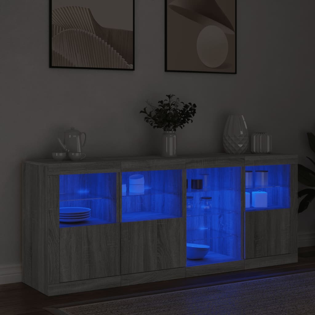 Skänk Med Led-Belysning 164X37X67 Cm