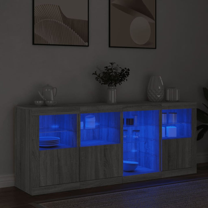 Skänk Med Led-Belysning 164X37X67 Cm