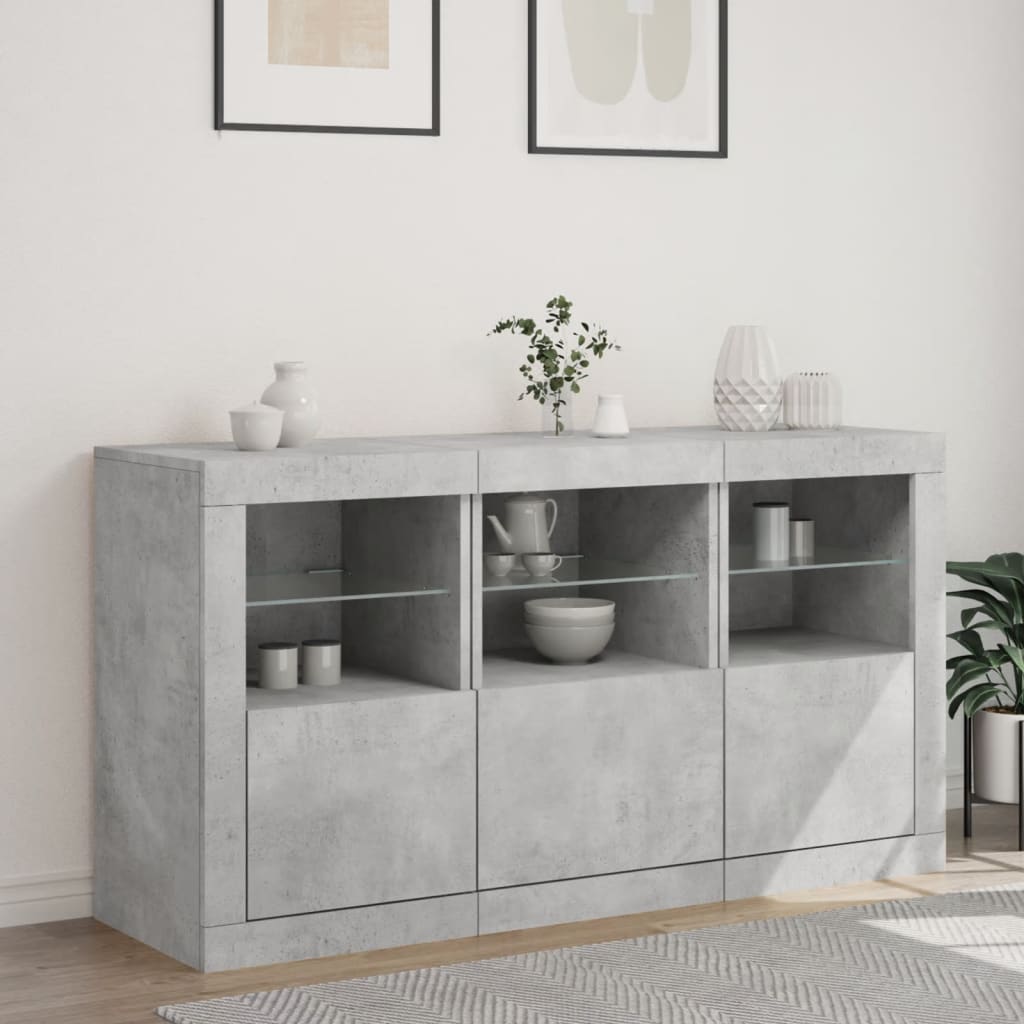 Skänk Med Led-Belysning 123X37X67 Cm