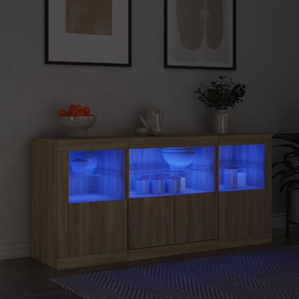 Skänk Med Led-Belysning 142,5X37X67 Cm