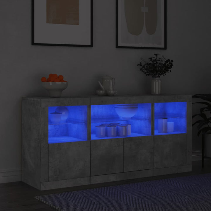Skänk Med Led-Belysning 142,5X37X67 Cm