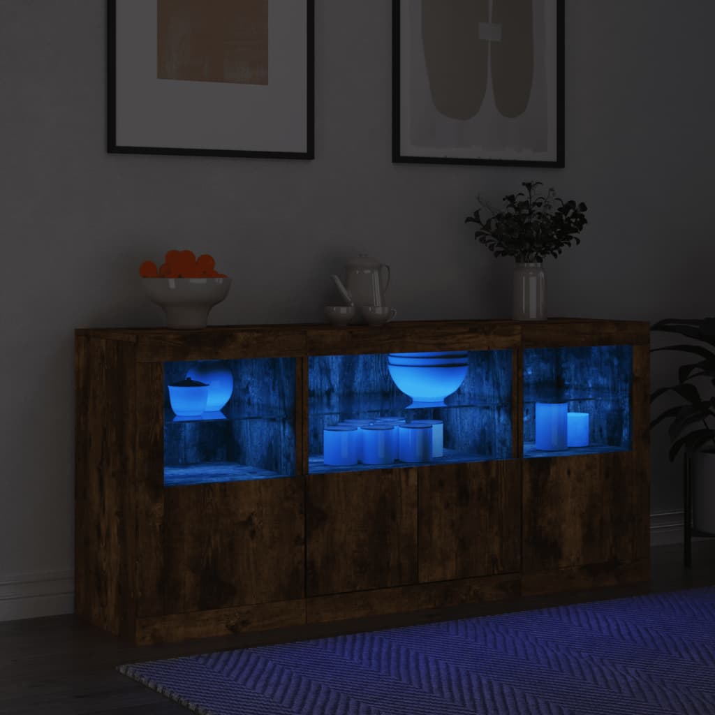 Skänk Med Led-Belysning 142,5X37X67 Cm