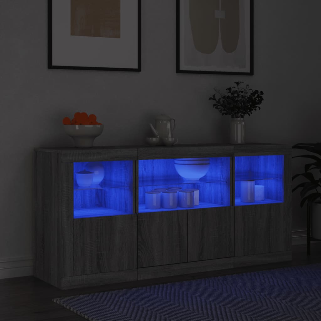 Skänk Med Led-Belysning 142,5X37X67 Cm