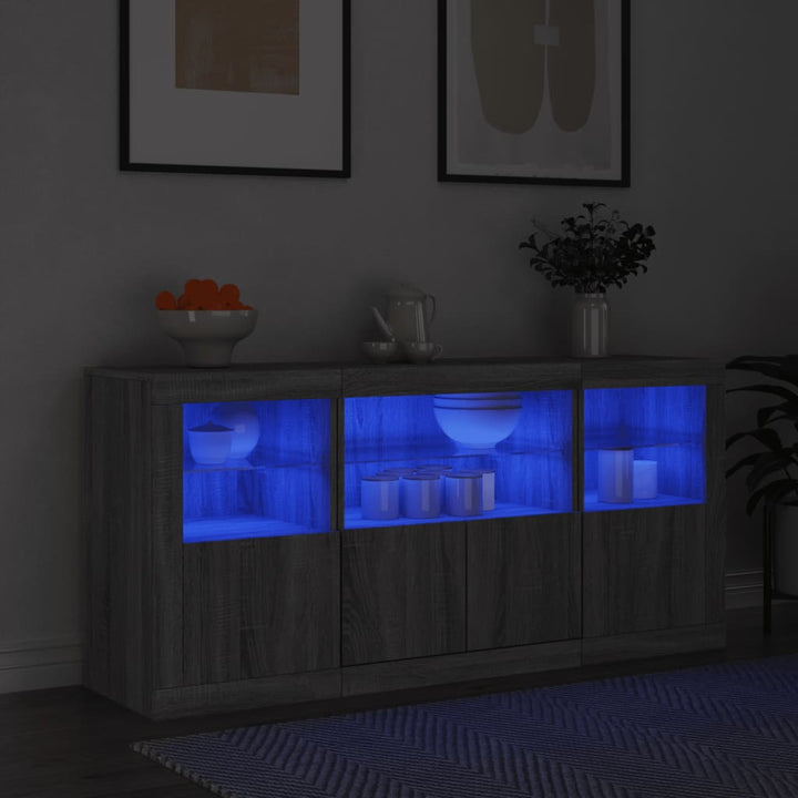 Skänk Med Led-Belysning 142,5X37X67 Cm