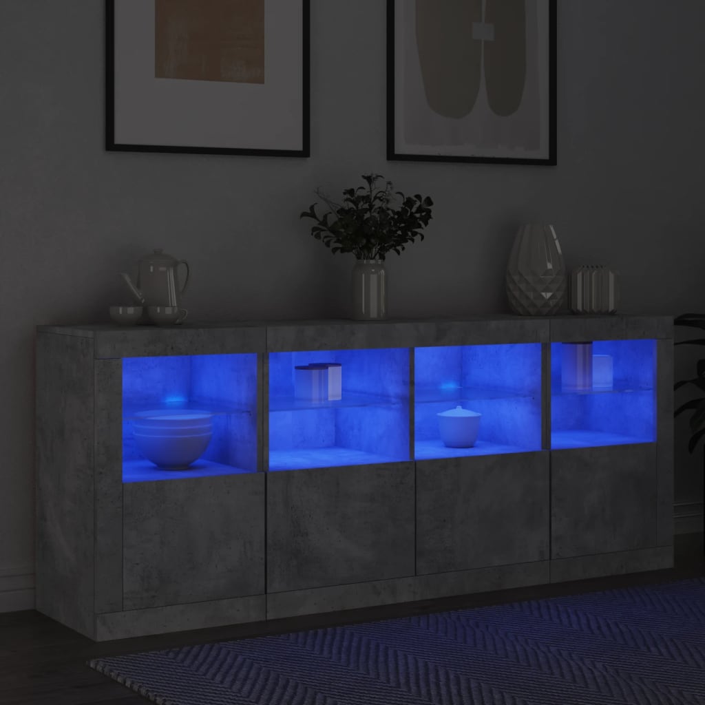 Skänk Med Led-Belysning 163X37X67 Cm