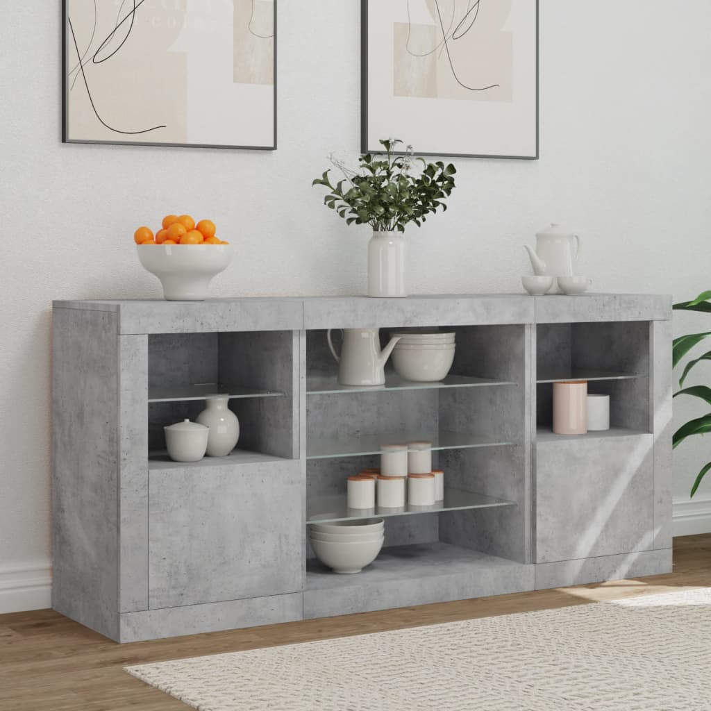 Skänk Med Led-Belysning 142,5X37X67 Cm