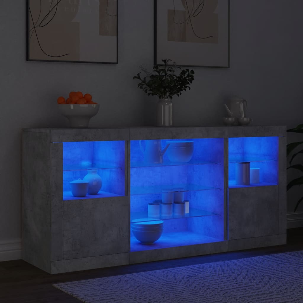 Skänk Med Led-Belysning 142,5X37X67 Cm