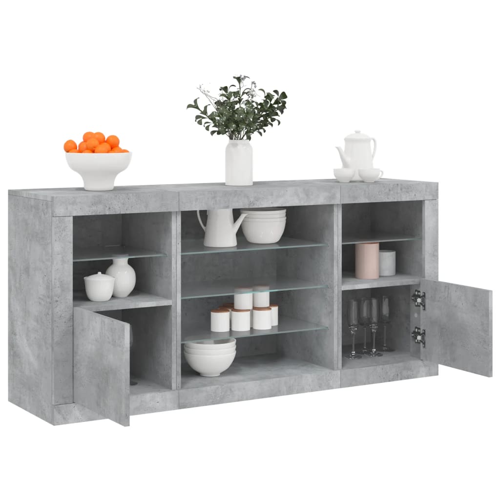 Skänk Med Led-Belysning 142,5X37X67 Cm
