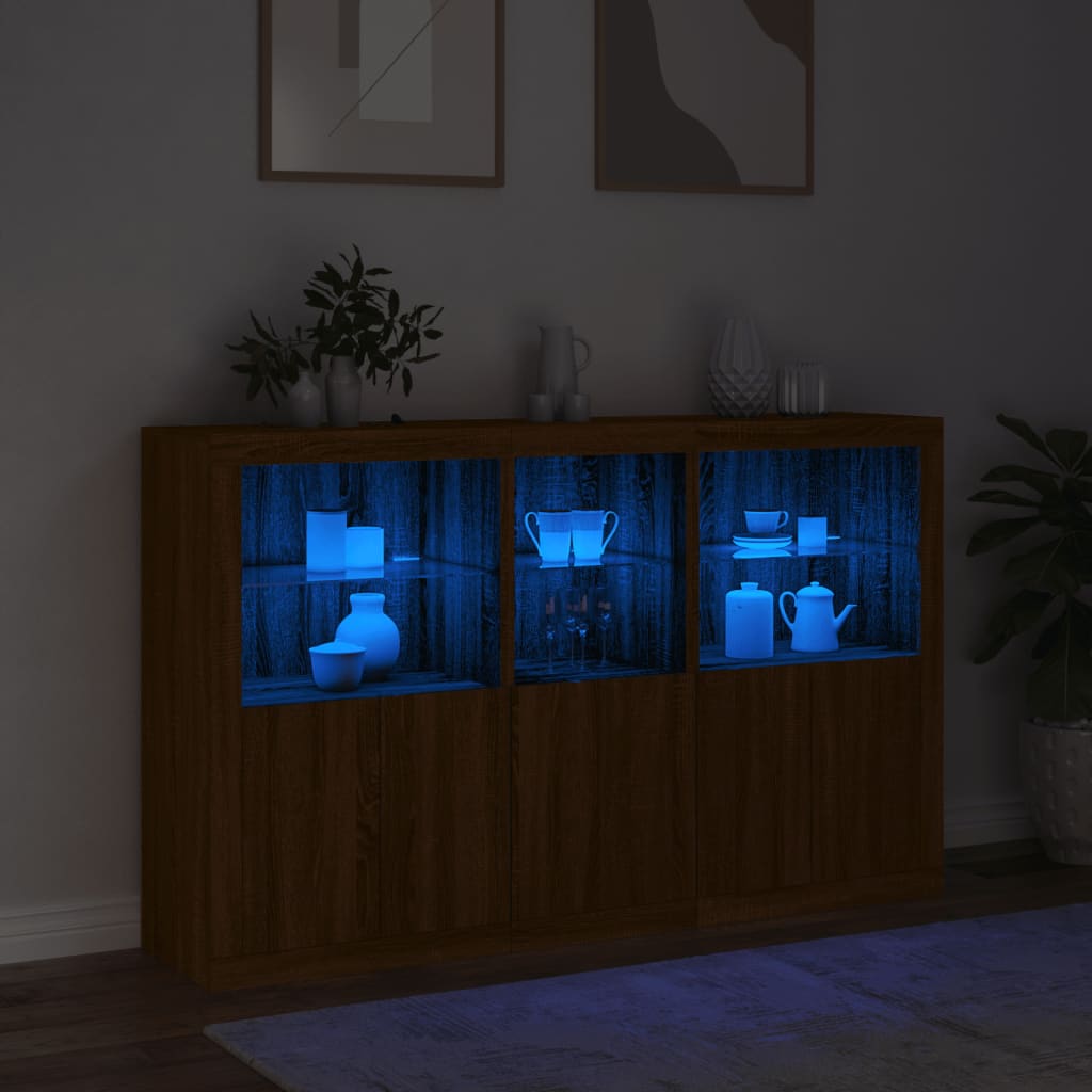 Skänk Med Led-Belysning 162X37X100 Cm