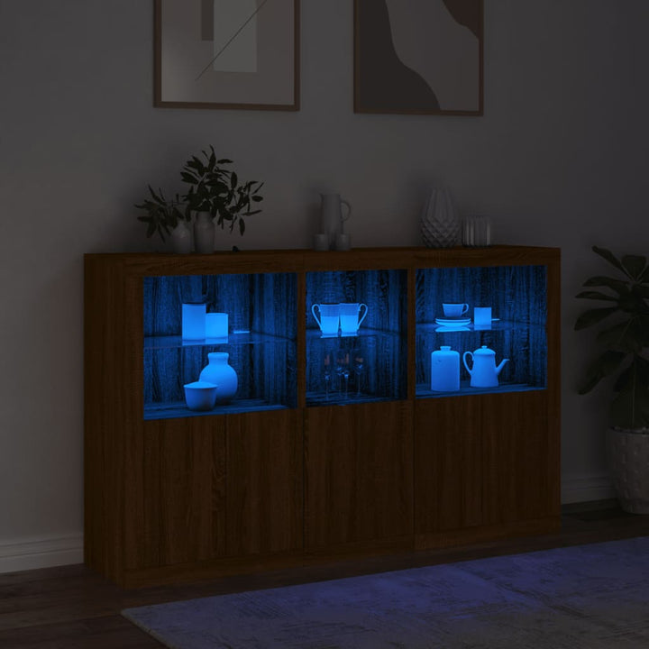 Skänk Med Led-Belysning 162X37X100 Cm