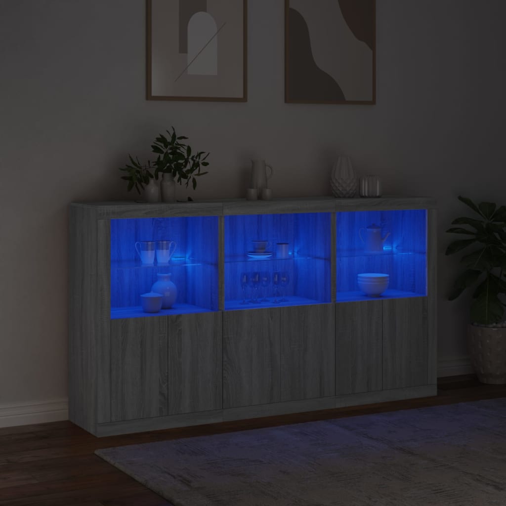 Skänk Med Led-Belysning 181,5X37X100 Cm