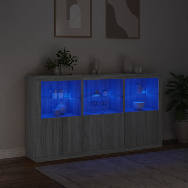 Skänk Med Led-Belysning 181,5X37X100 Cm