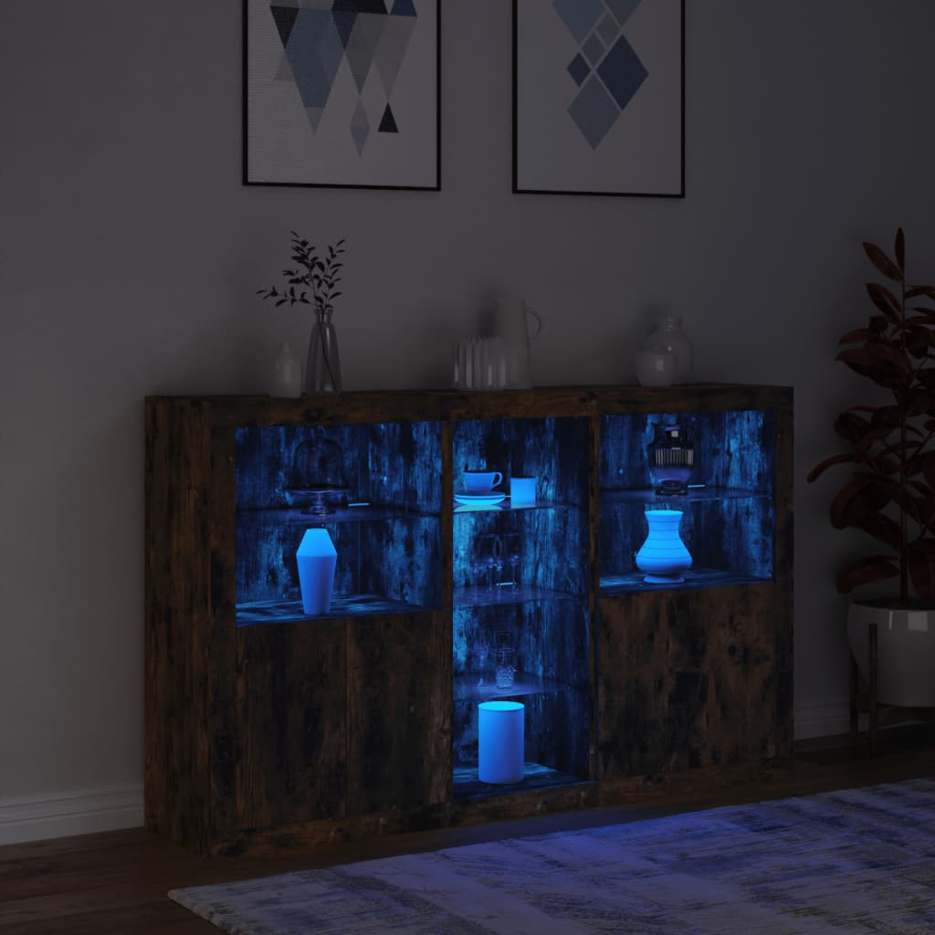 Skänk Med Led-Belysning 162X37X100 Cm