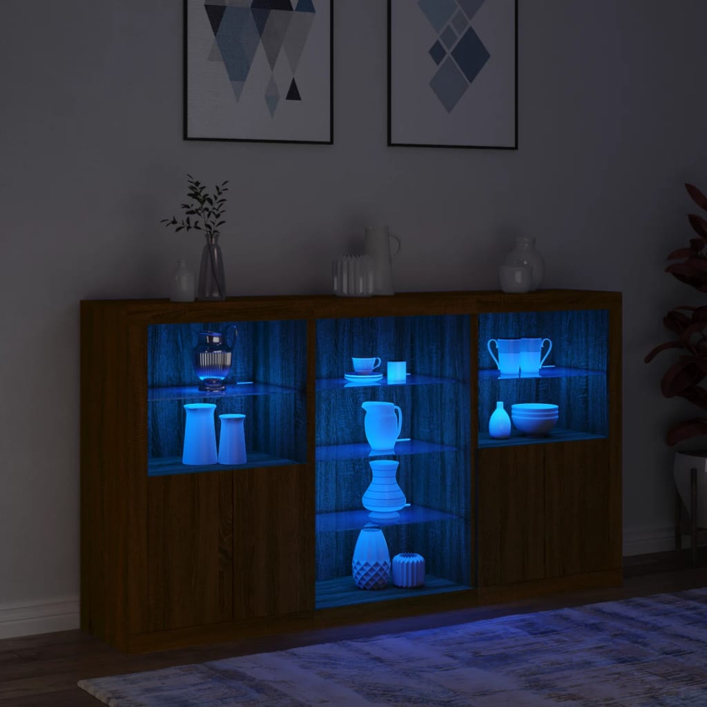 Skänk Med Led-Belysning 181,5X37X100 Cm