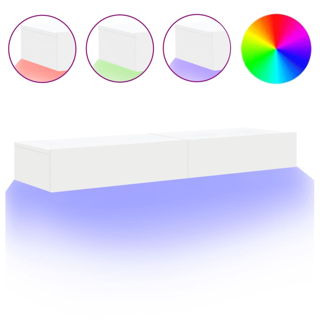 Tv-Bänkar Med Led-Belysning 2 St 60X35X15,5 Cm