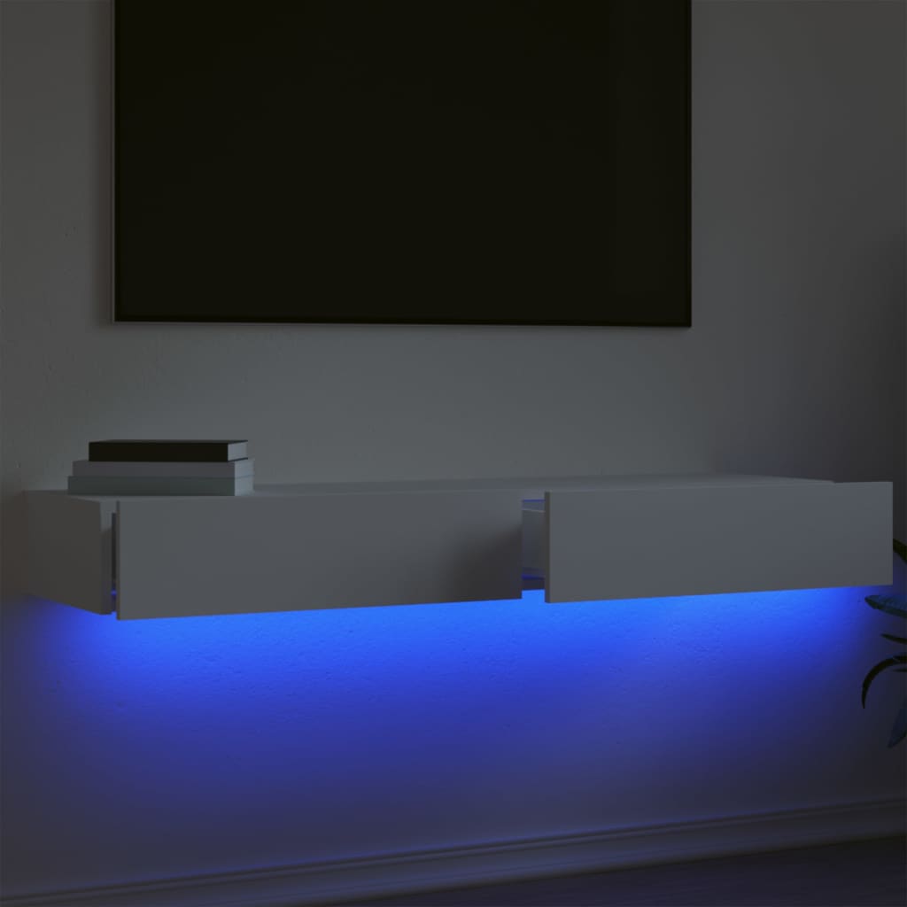 Tv-Bänkar Med Led-Belysning 2 St 60X35X15,5 Cm