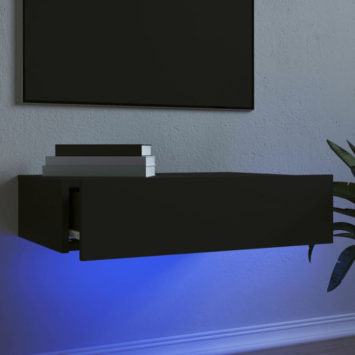 Tv-Bänk Med Led-Belysning 2 Delar 60X35X15,5 Cm
