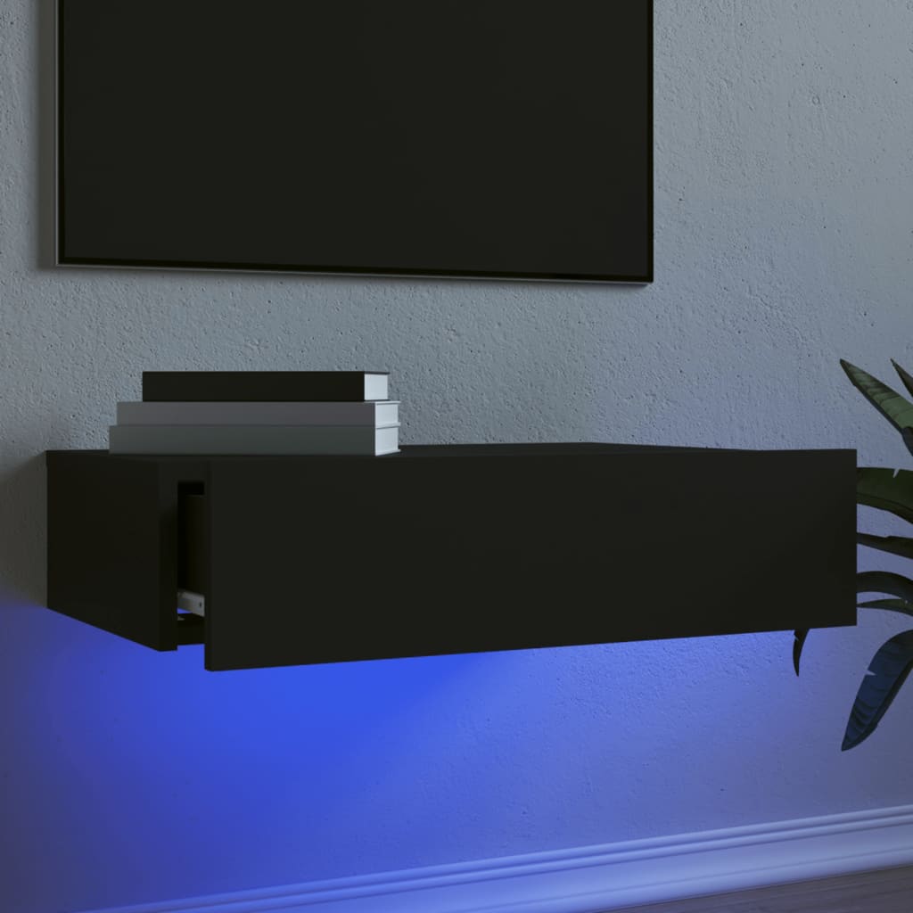 Tv-Bänk Med Led-Belysning 2 Delar 60X35X15,5 Cm