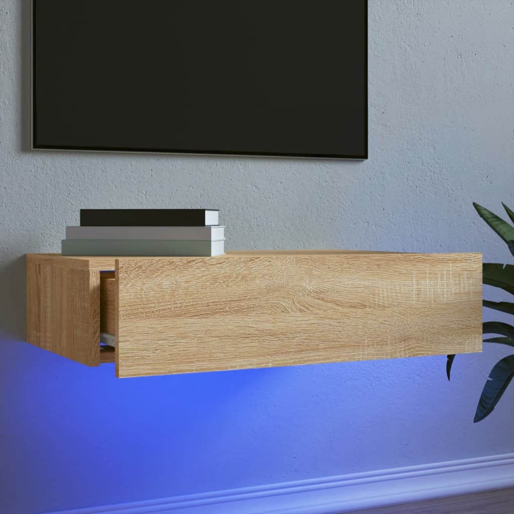 Tv-Bänkar Med Led-Belysning 2 St 60X35X15,5 Cm