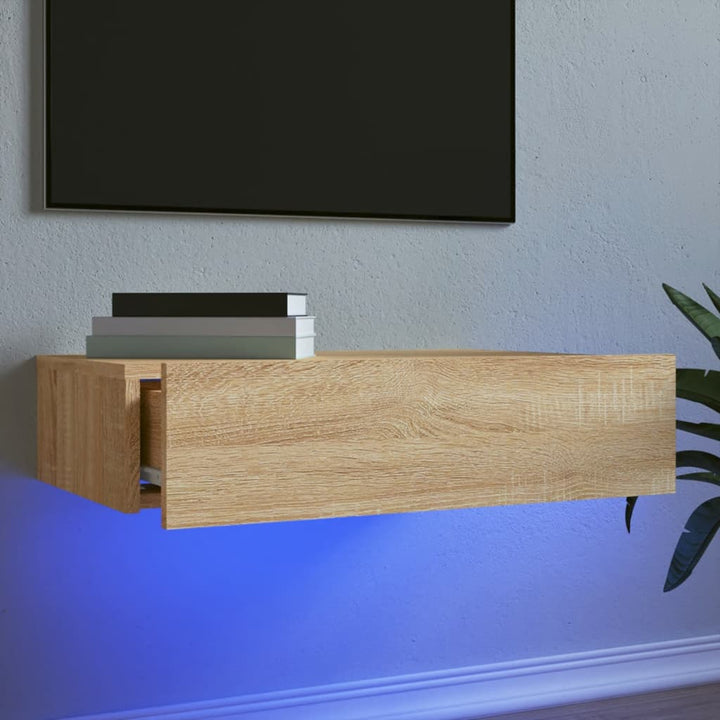 Tv-Bänkar Med Led-Belysning 2 St 60X35X15,5 Cm
