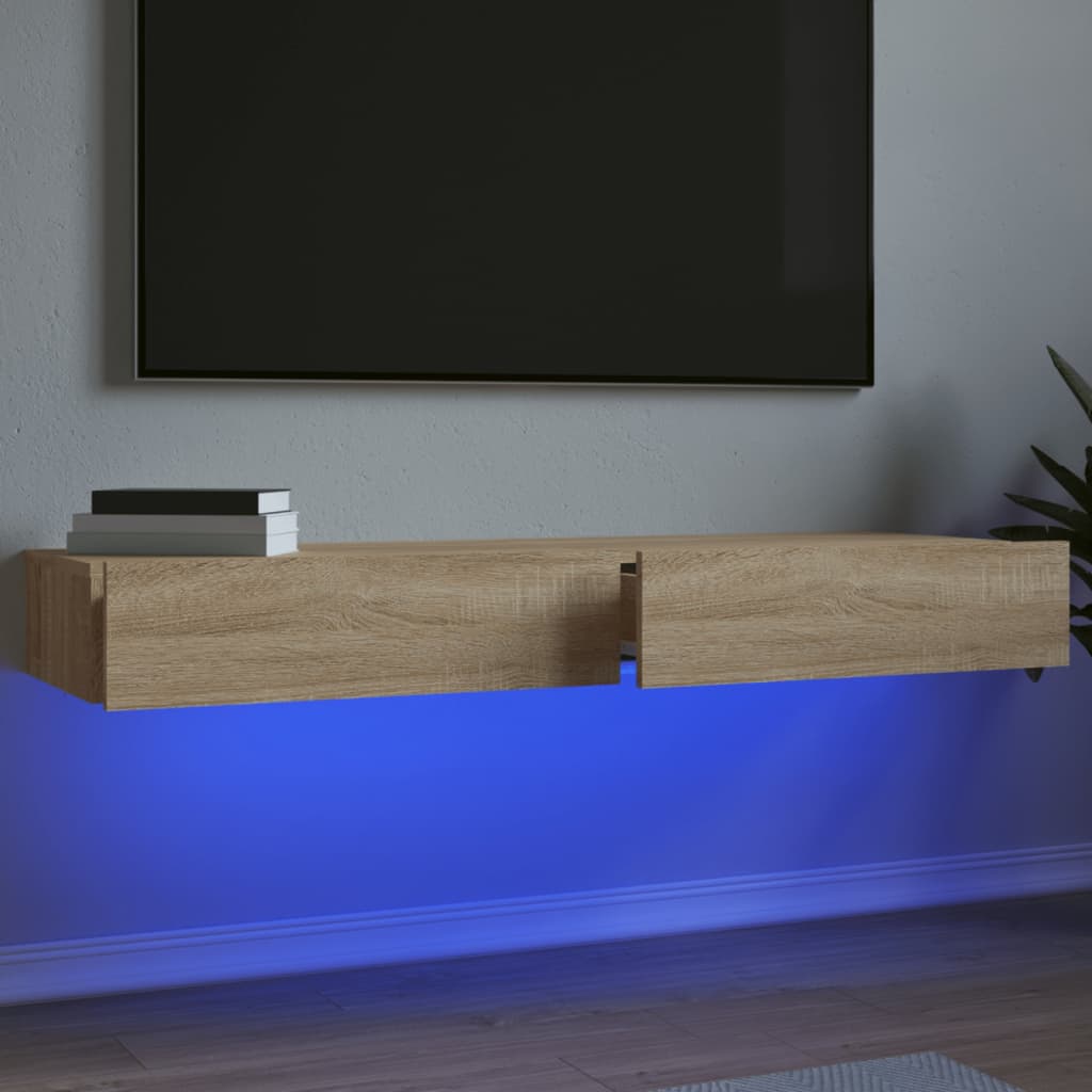 Tv-Bänkar Med Led-Belysning 2 St 60X35X15,5 Cm