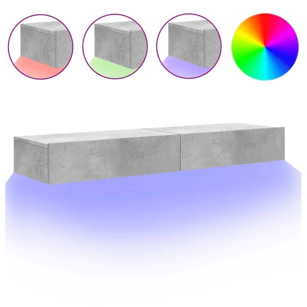 Tv-Bänk Med Led-Belysning 2 Delar 60X35X15,5 Cm
