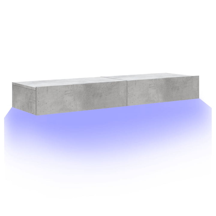 Tv-Bänk Med Led-Belysning 2 Delar 60X35X15,5 Cm