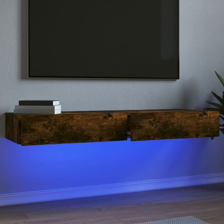 Tv-Bänkar Med Led-Belysning 2 St 60X35X15,5 Cm