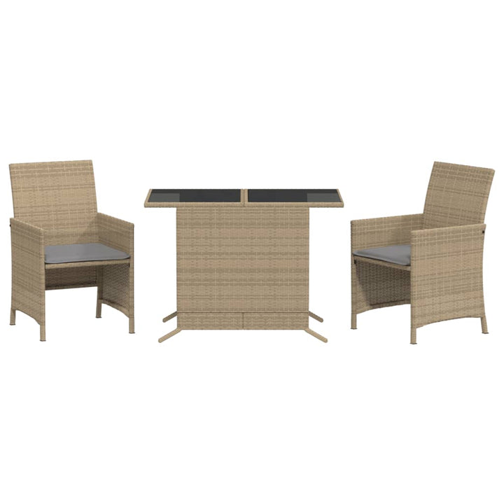 Bistrogrupp Med Dynor 3 Delar Mixbeige Konstrotting
