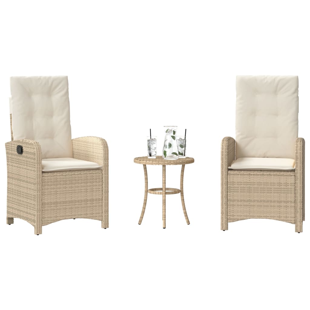 Bistrogrupp Med Dynor 3 Delar Mixbeige Konstrotting