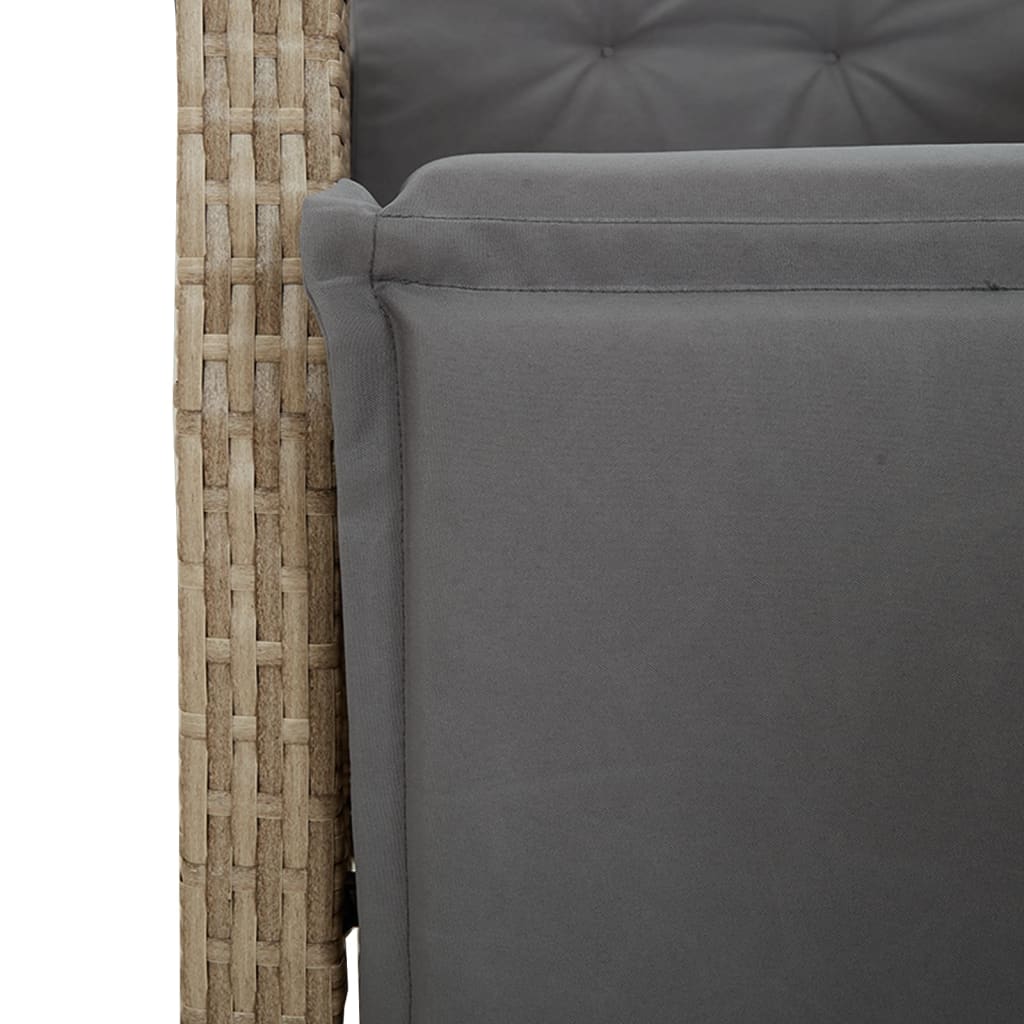 Bistrogrupp Med Dynor 3 Delar Mixbeige Konstrotting