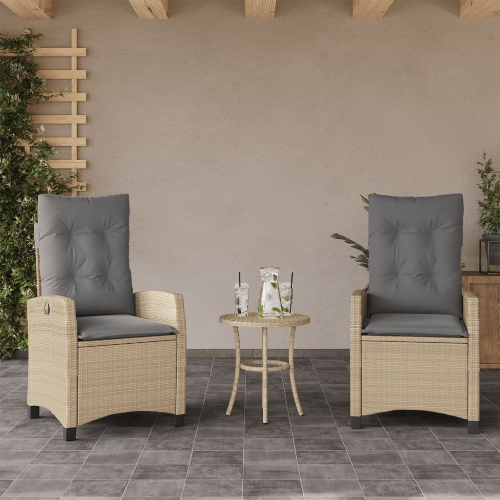 Justerbar Trädgårdsstol Mixbeige Konstrotting