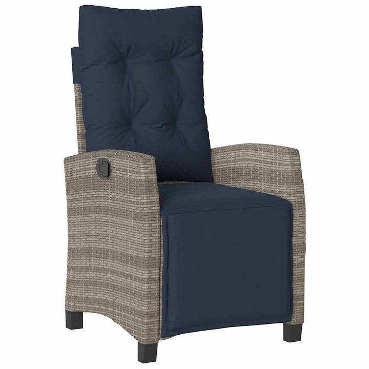 Justerbar Trädgårdsstol Med Fotstöd Grå Konstrotting