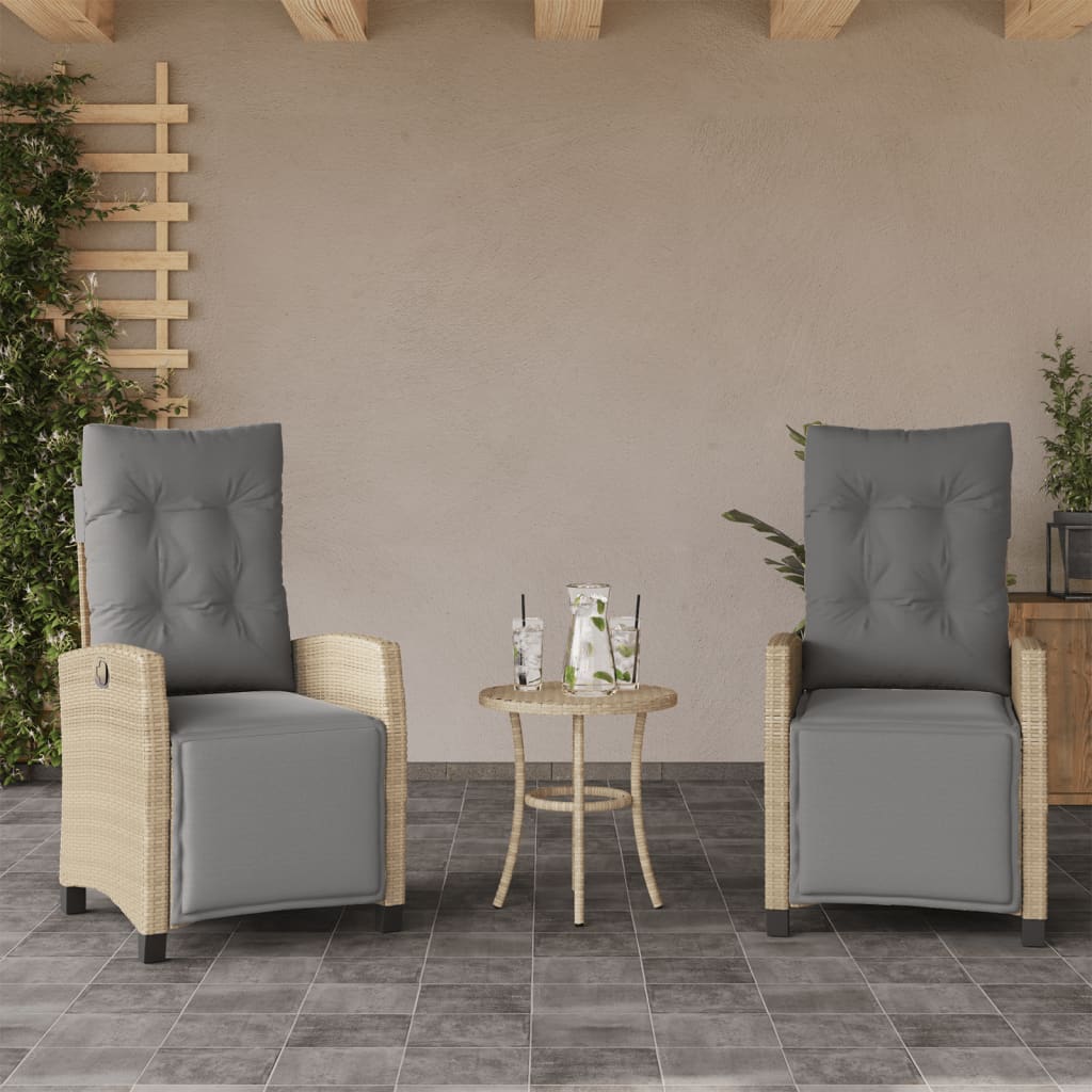 Justerbar Trädgårdsstol Mixbeige Konstrotting