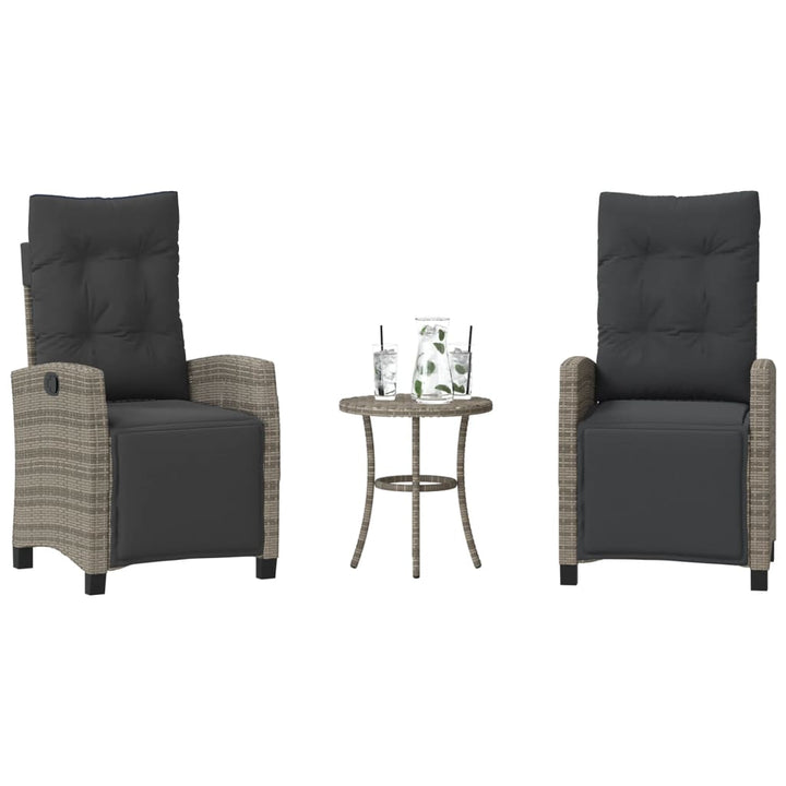 Caféset Med Dynor 3 Delar Svart Konstrotting